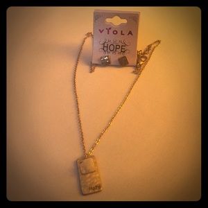Hope inspired necklace with matching earrings.